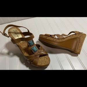 NWOT Antonio Melani cork wedge sandal